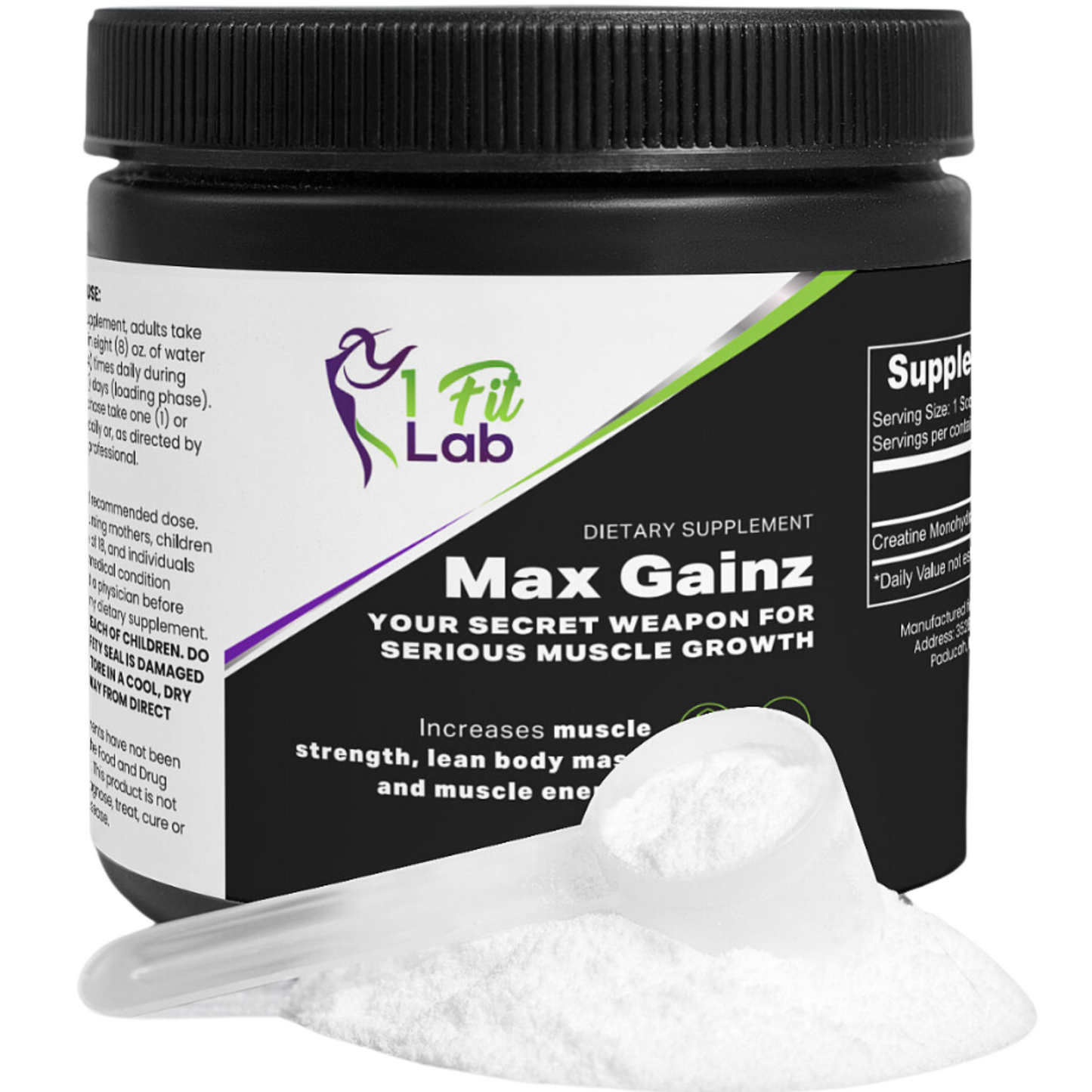 Max Gainz Creatine Monohydrate - Pure Muscle Growth & Recovery Enhancer | 50 Servings