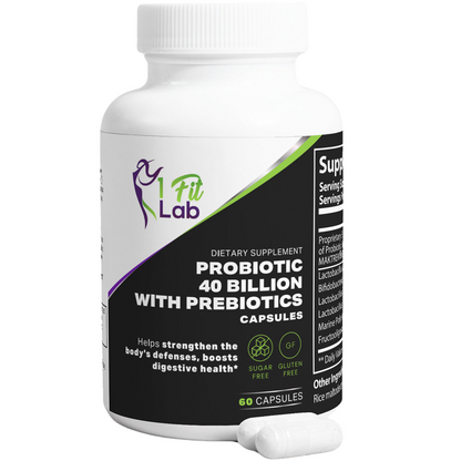 Probiotic 40 Billion - Comprehensive Digestive Support with Prebiotics | 60 Capsules