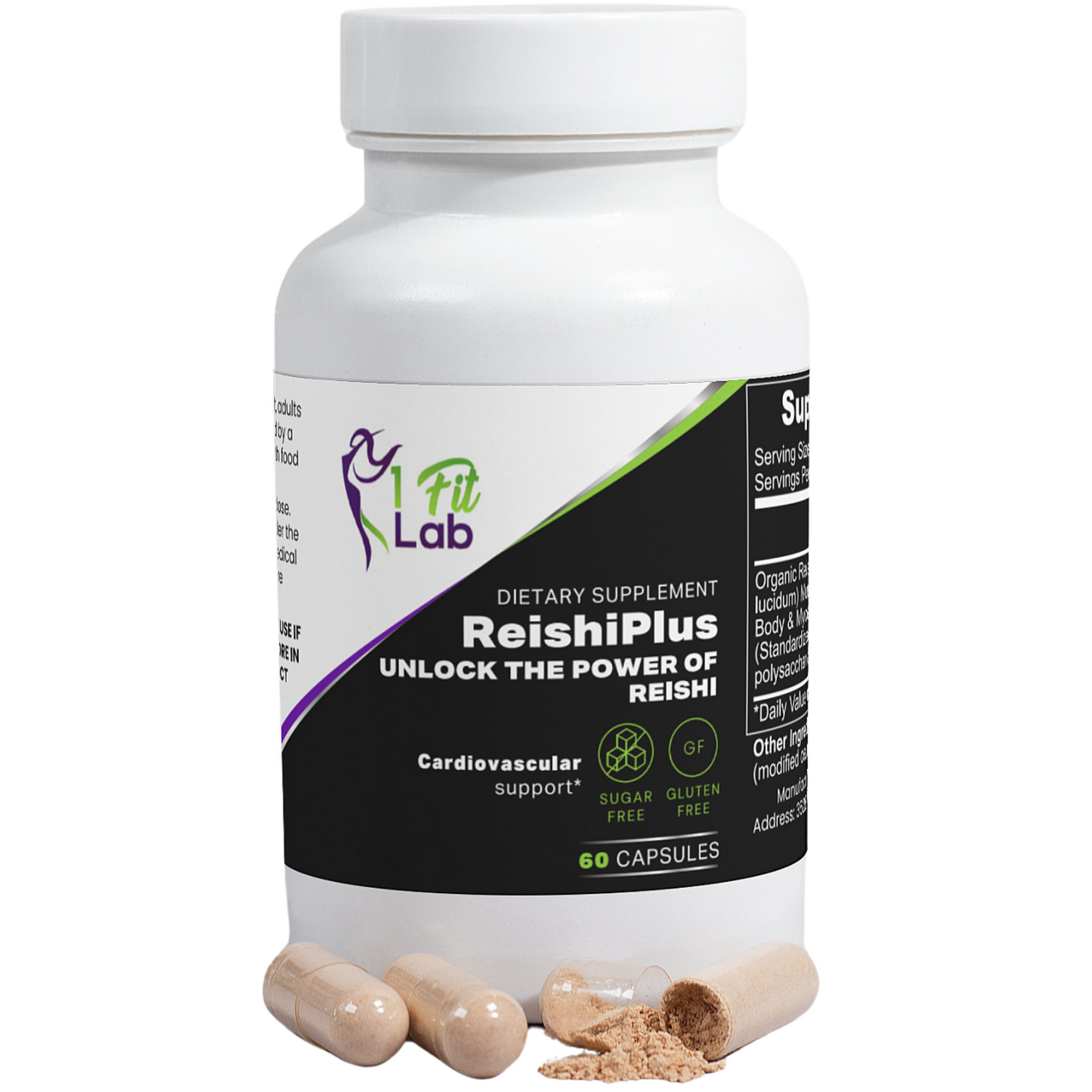 ReishiPlus - Premium Reishi Mushroom | for Enhanced Immunity & Stress Relief | 60 Capsules