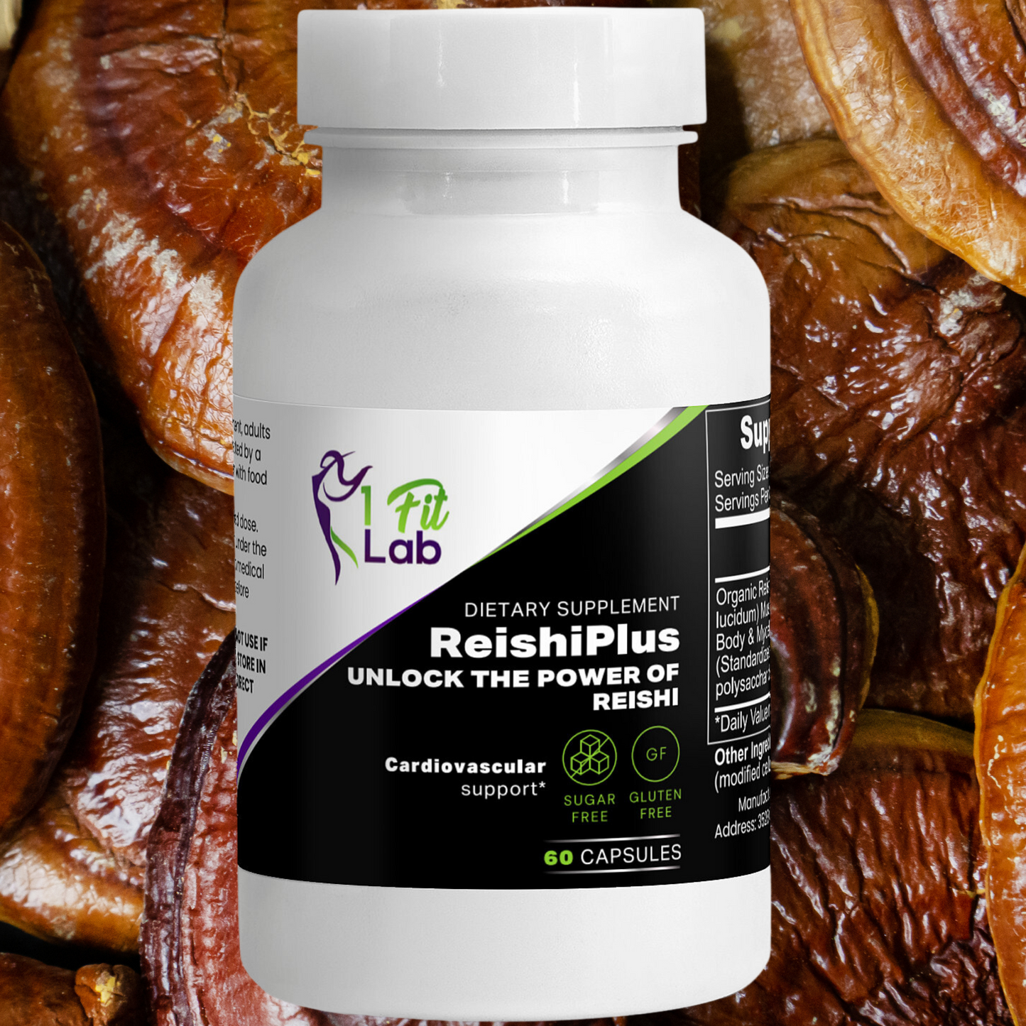 ReishiPlus - Premium Reishi Mushroom | for Enhanced Immunity & Stress Relief | 60 Capsules