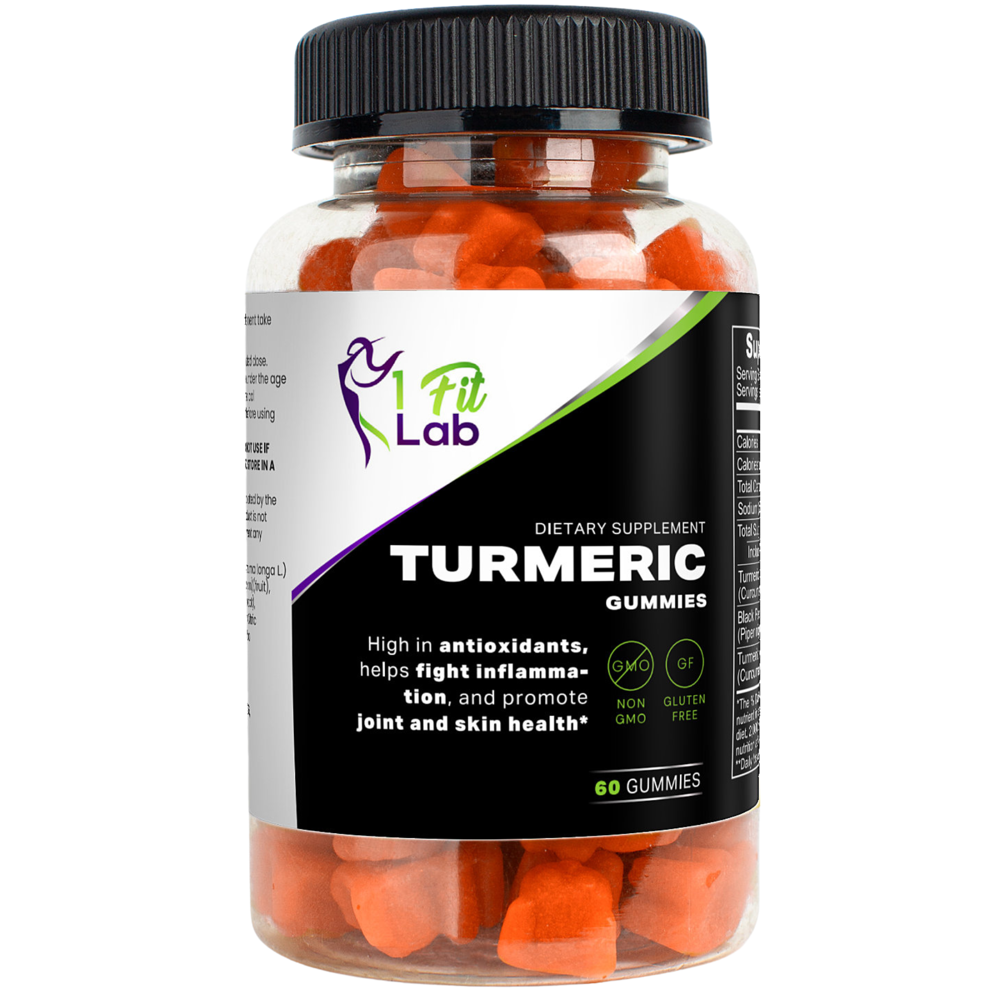 Bottle of Turmeric Gummies for antioxidant and immune support