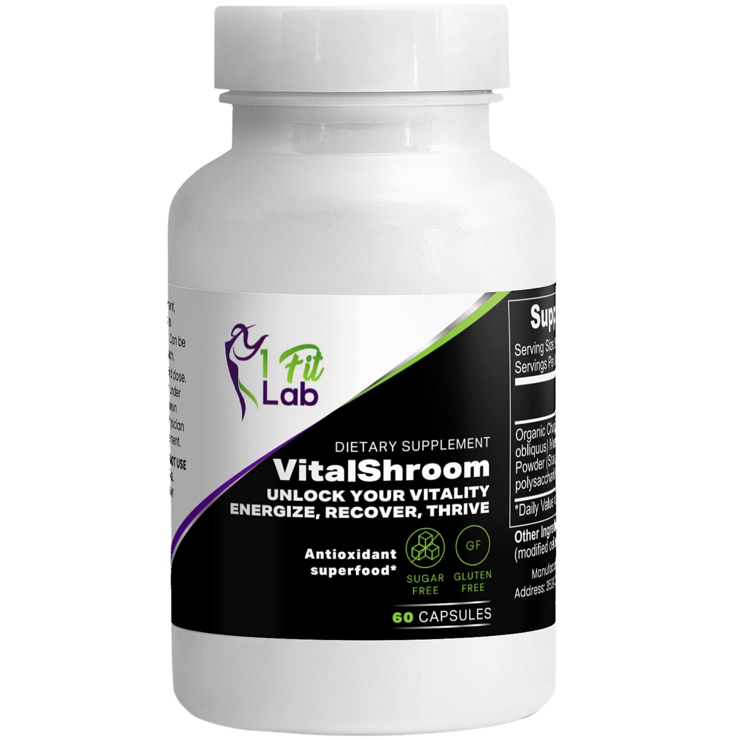 Bottle of VitalShroom Premium Chaga Mushroom Extract for enhanced immune support